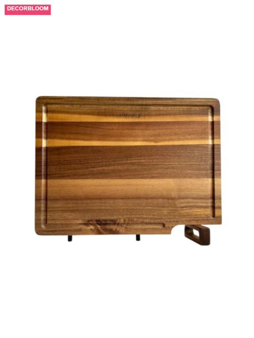 Wood Cutting Board with Rotating Stand Self-Standing Chopping Board 18x12